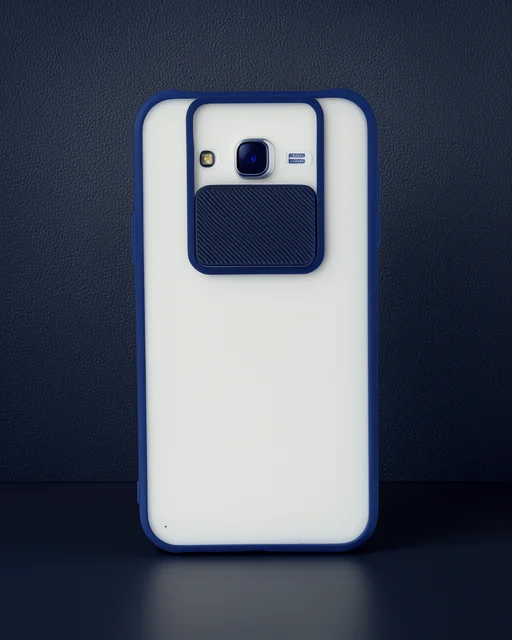 Samsung Galaxy J7 Kılıf Palm Buzlu Kamera Sürgülü Silikon - Lacivert