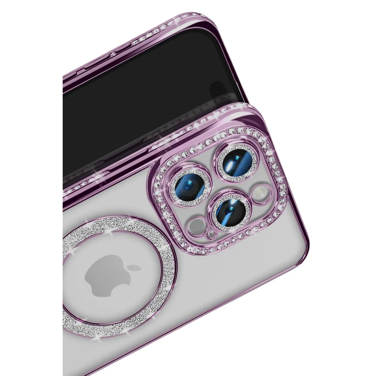 Apple İphone 16 Pro Max Kılıf Joke Simli Magneticsafe Kılıf - Derin Mor görsel 3