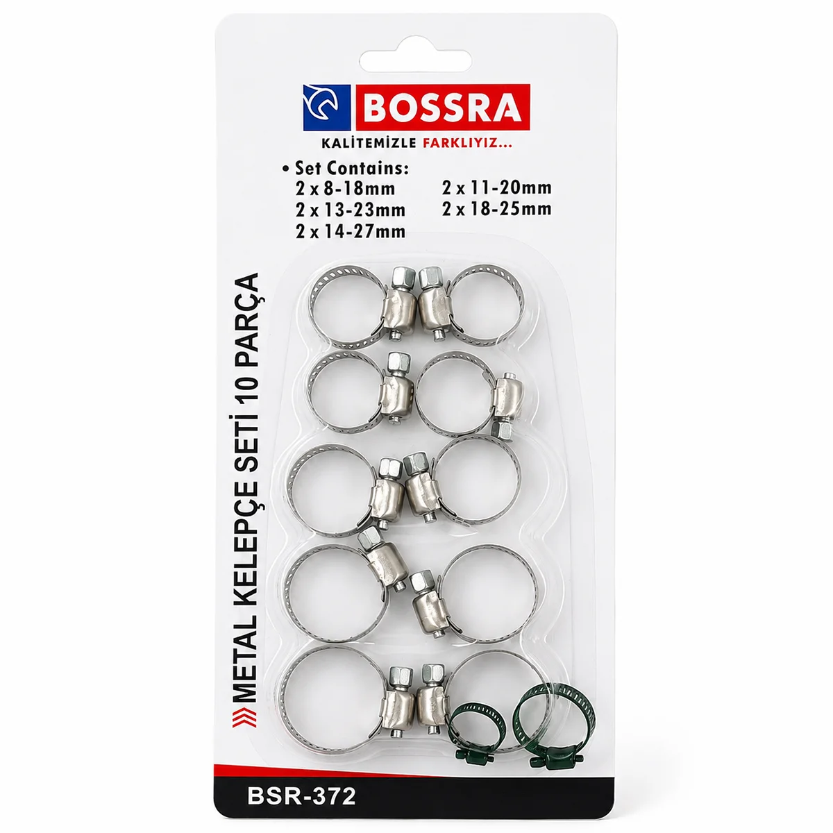 Metal hortum kelepçesi seti 8-18mm 11- 13-23mm 18-25mm 14-27mm görsel 3