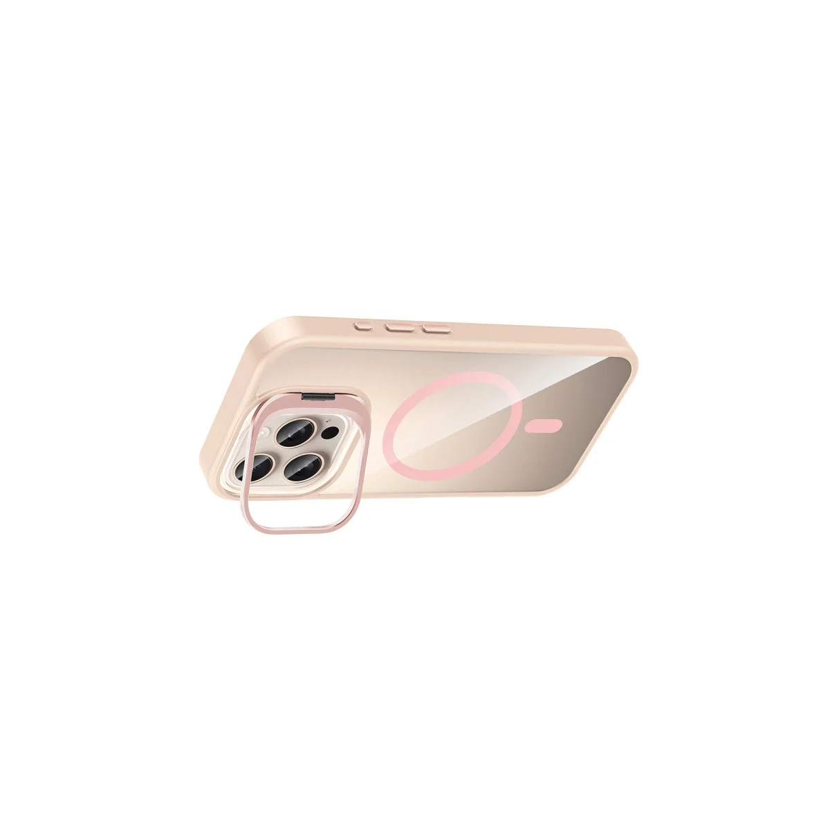 Joko Apple İphone 16 Pro Max Rem Lensli Magsafe Standlı Kapak - Pembe görsel 4