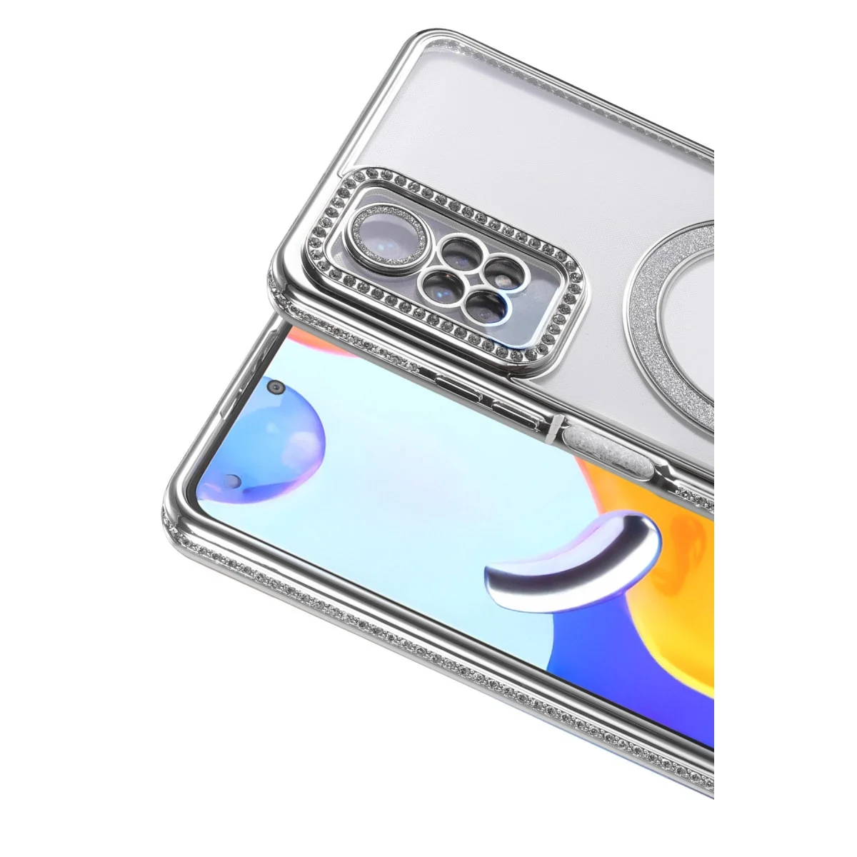 Xiao Red Note 12 Pro 4g Joke Simli Magneticsafe Kılıf - Gümüş görsel 2