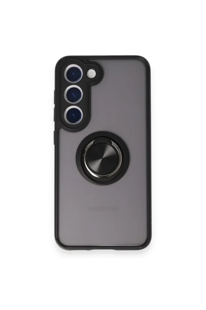 Samsung Galaxy S24 FE Kılıf Montreal Yüzüklü Silikon Kapak - Siyah
