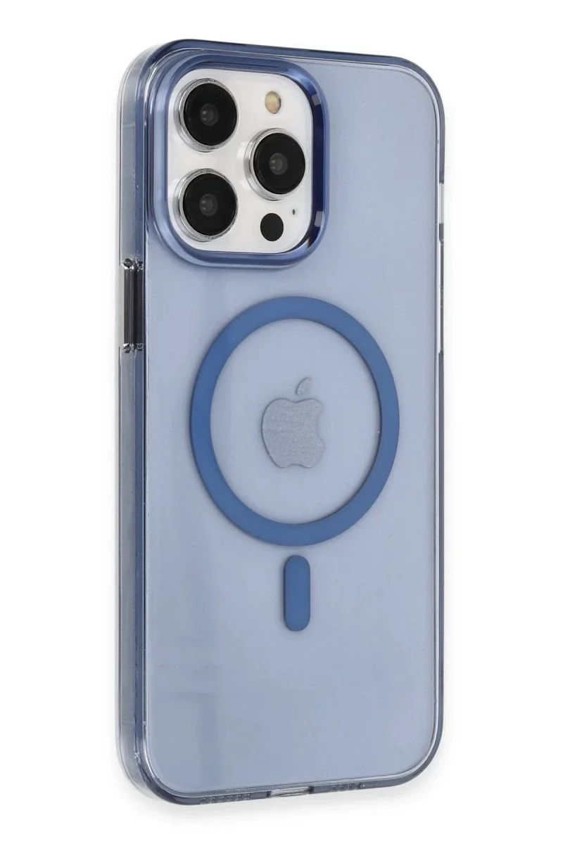 Apple iPhone 14 Pro Kılıf Tron Şeffaf Magsafe Kapak - Mavi