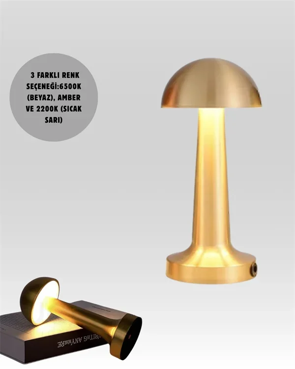 Şarjlı Dimmerli LED Masa Lambası – 4-8 Saat Aydınlatma Yeni Nesil görsel 5