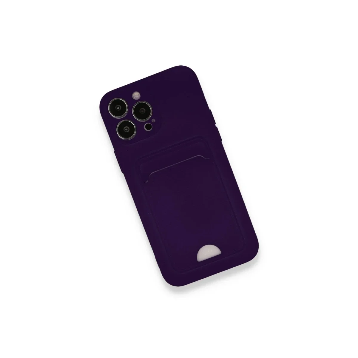 Apple iPhone 12 Pro Max Kılıf Kelvin Kartvizitli Silikon - Derin Mor görsel 3