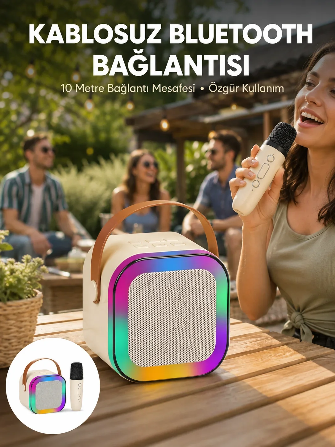 Karaoke krofon Hoparlör Seti 6 Saat Kullanım Süresi Yeni Nesil