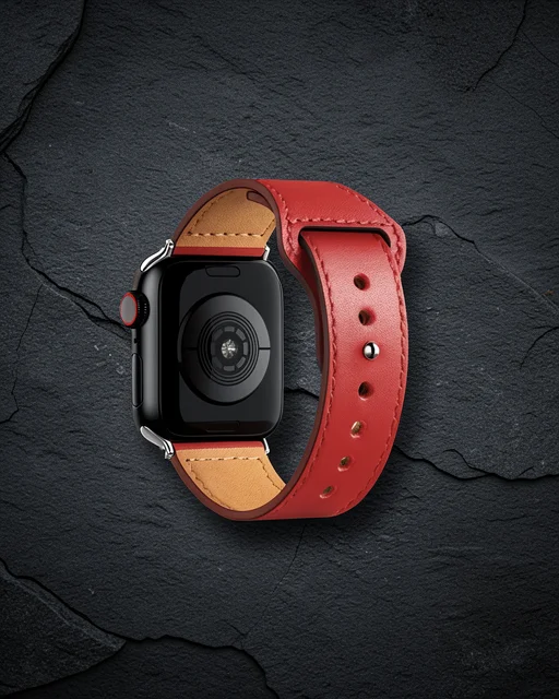 Apple Watch 42mm Kr415 Luaz Deri Kordon (saat Değildir) - Kırmızı