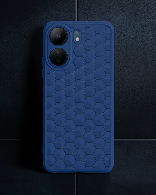 Xiaomi Redmi 13c Kılıf Petek Silikon Kapak - Lacivert