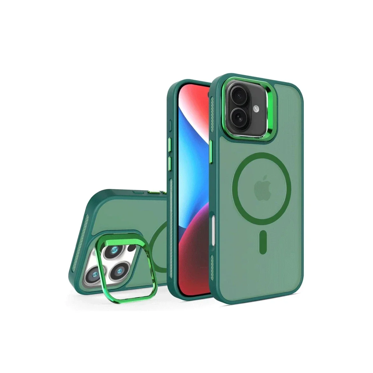 Joko Apple iPhone 16 Flet Lens Magsafe Kapak - Koyu Yeşil