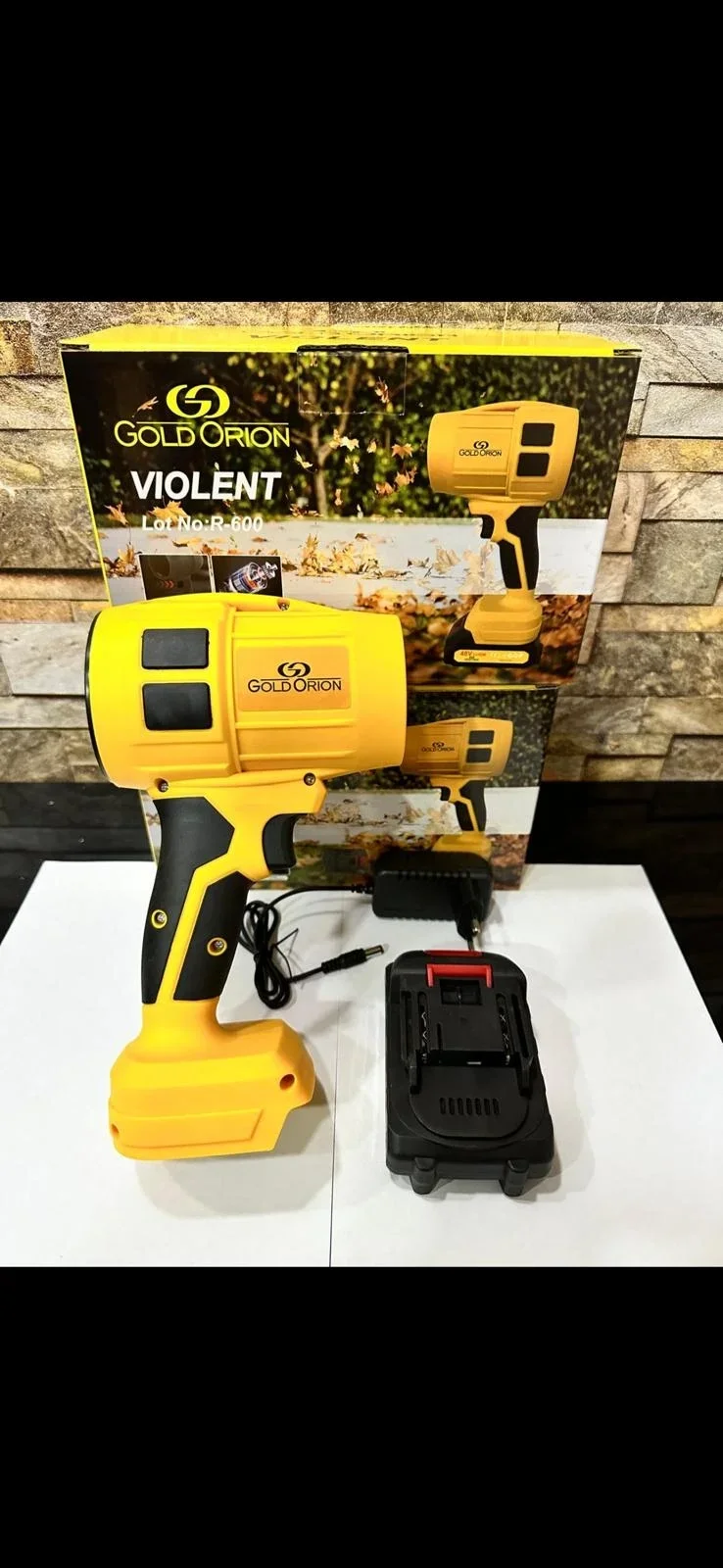 21V Kablosuz Hava Üfleyici | 32.000RPM Turbo Fan, 12.000mAh Batarya, Bahçe &amp; Araç Kurutma / Sarı görsel 5