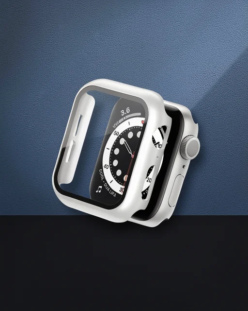 Apple Watch Ultra 49mm Camlı Kasa Ekran Koruyucu - Gümüş