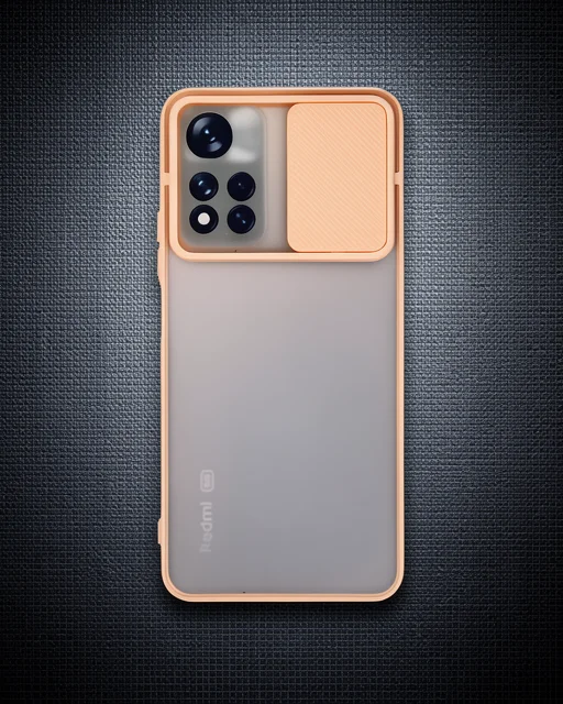 Xiaomi Redmi Note 11t Kılıf Palm Buzlu Kamera Sürgülü Silikon - Pembe