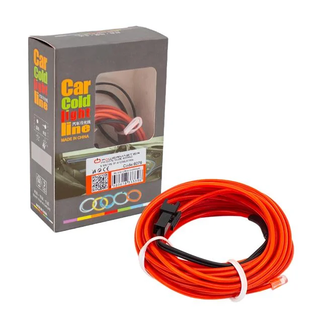 PM-6076 5 Metre 5 Volt USB Adaptörlü Neon Kırmızı İp Aydınlatma görsel 3