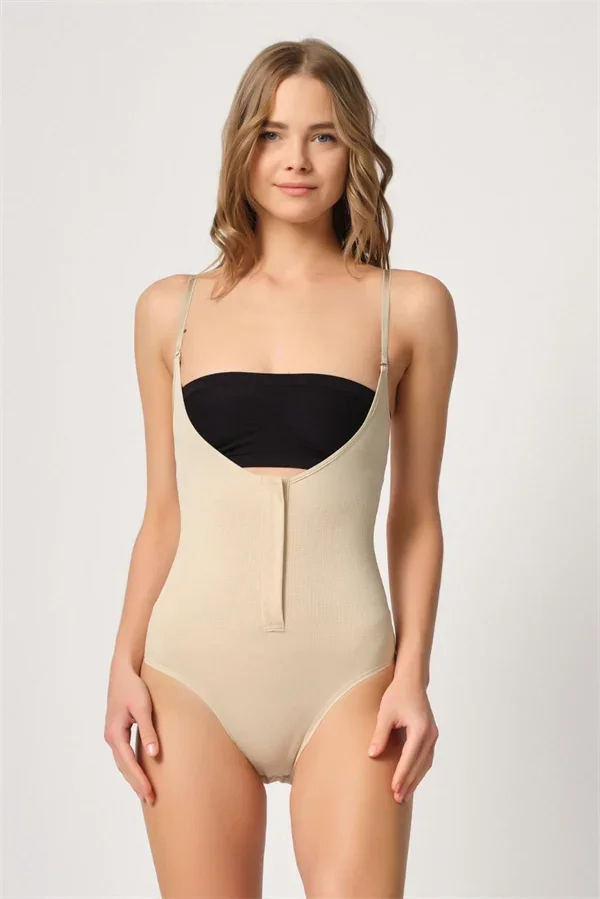 Ten Göğsü Açık Agraflı Body Korse