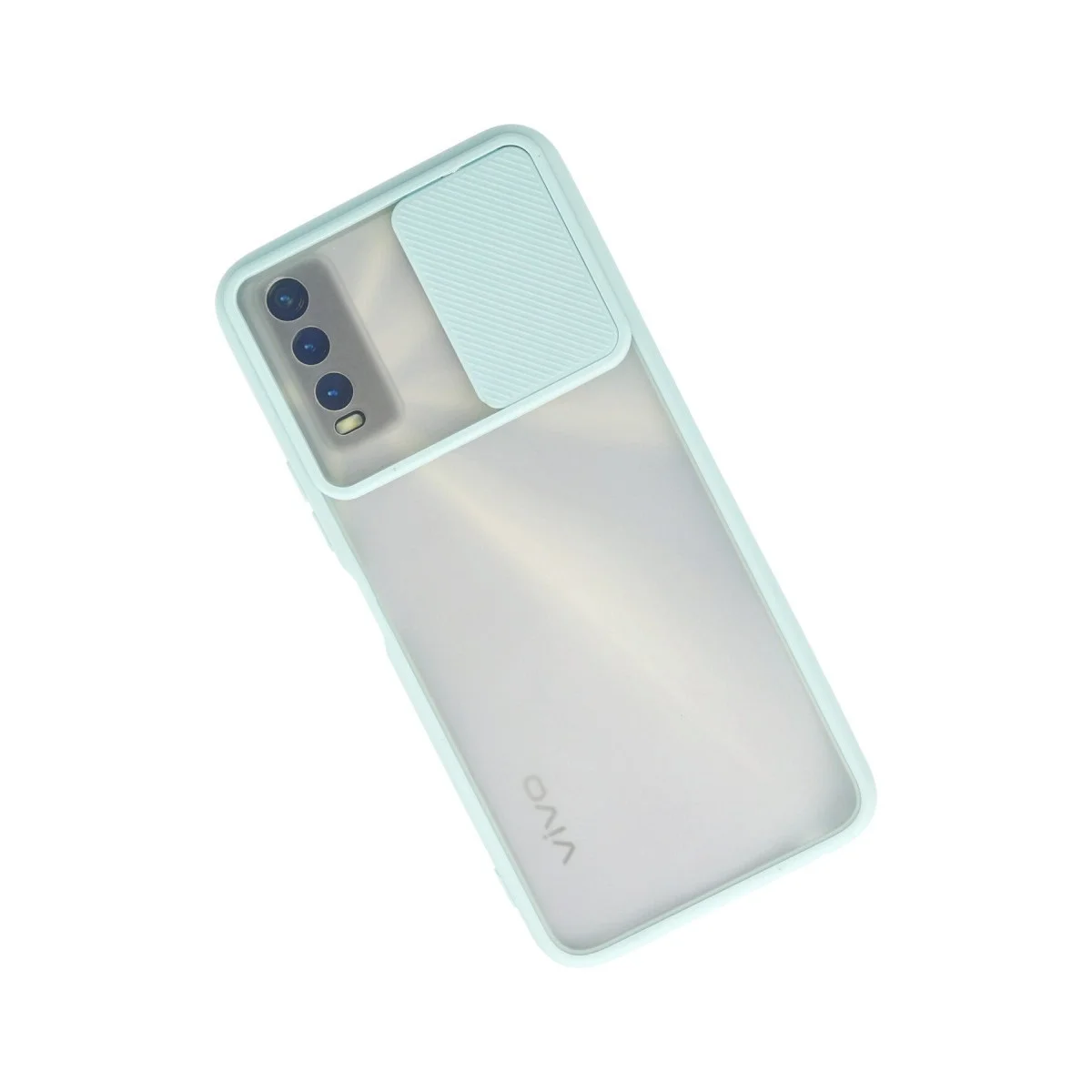 Vivo Y11s Kılıf Palm Buzlu Kamera Sürgülü Silikon - Turkuaz görsel 2