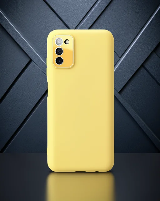 Samsung Galaxy A03s Kılıf Lansman Glass Kapak - Sarı