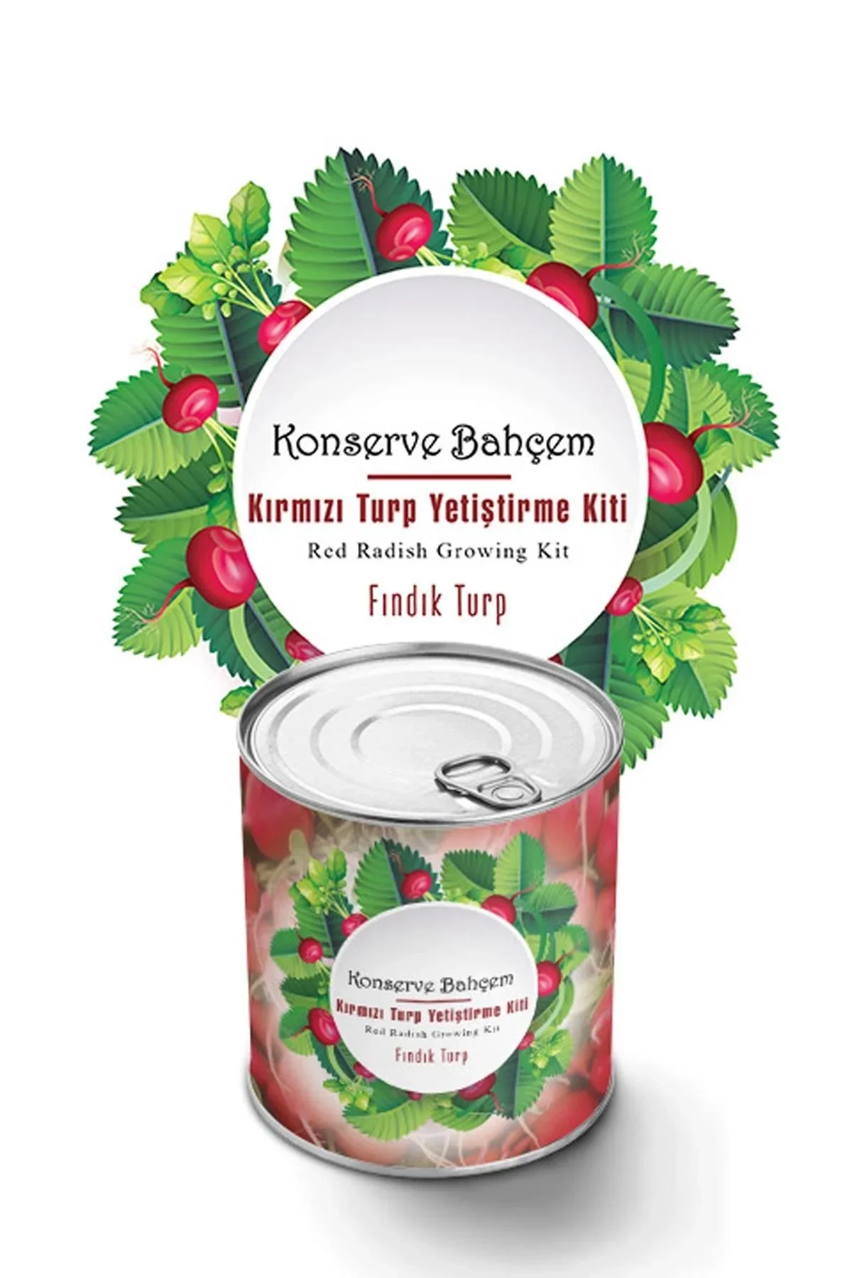 Konserve Bahçem Evde Konservede Fındık Turp Yetiştirme Kiti görsel 2