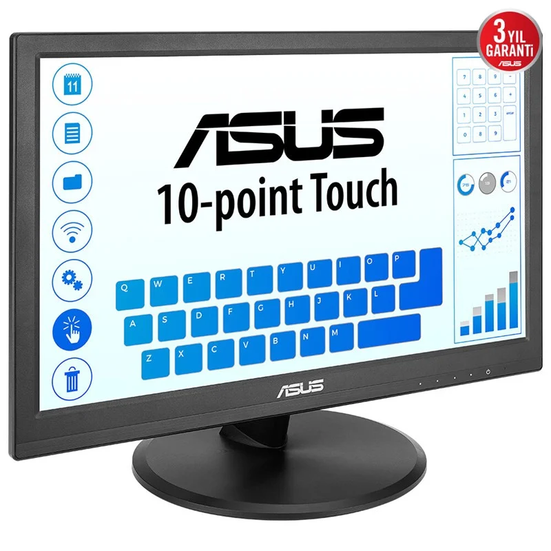 15.6 VT169HE Ips 5MS 60MHZ 1XVGA 1XHDMI Fhd 1920X1080 Dokunmatik Ekran Flıcker Free Çerçevesiz Vesa Siyah görsel 2
