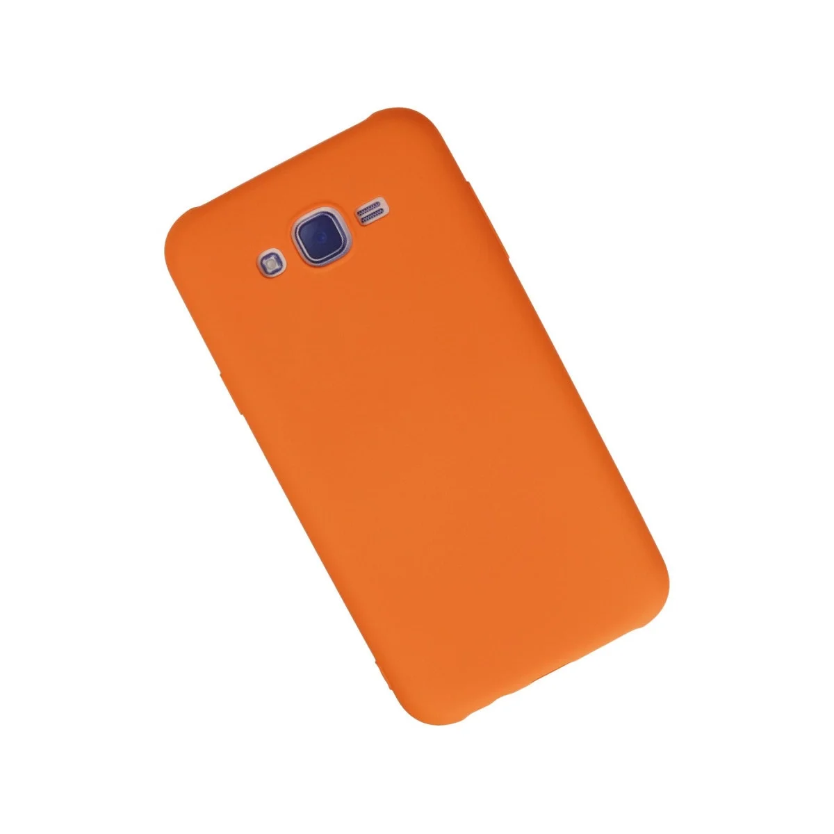 Samsung Galaxy J7 Kılıf Nano İçi Kadife Silikon - Turuncu görsel 2
