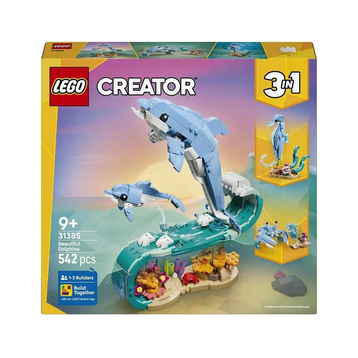 31385 Lego Creator 3in1 Deniz Hayvanları: Güzel Yunuslar 542 parça +9 yaş görsel 6