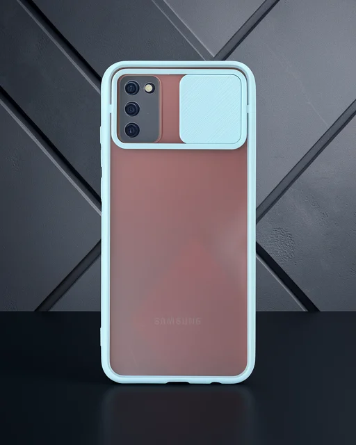 Samsung Galaxy A02s Kılıf Palm Buzlu Kamera Sürgülü Silikon - Turkuaz