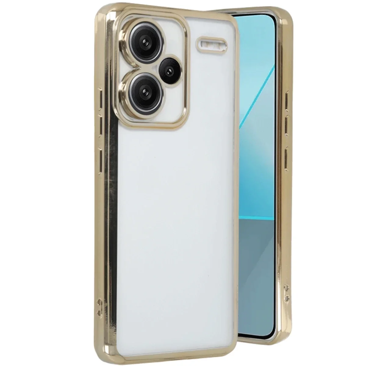 Xiao Red Note 13 Pro Plus Kılıf Razer Lensli Silikon - Gold görsel 3
