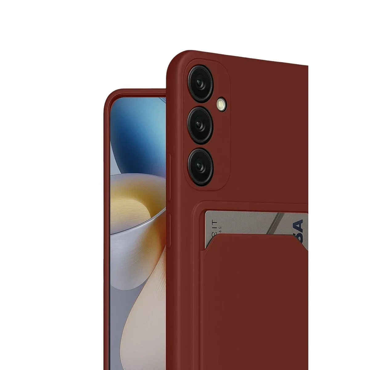 Samsung Galaxy S24 FE Kılıf Kelvin Kartvizitli Silikon - Bordo görsel 5
