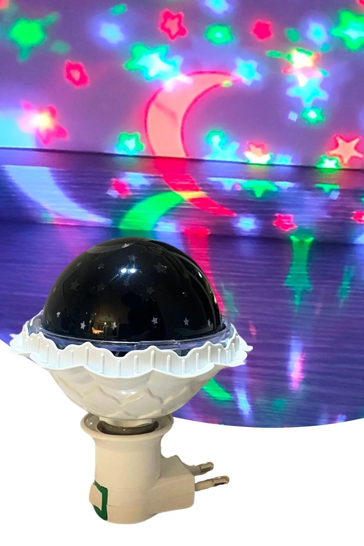 Kristal Gökyüzü Modlu Yıldızlı Hareketli 360 Derece Dönen Kristal Led Ampül görsel 2