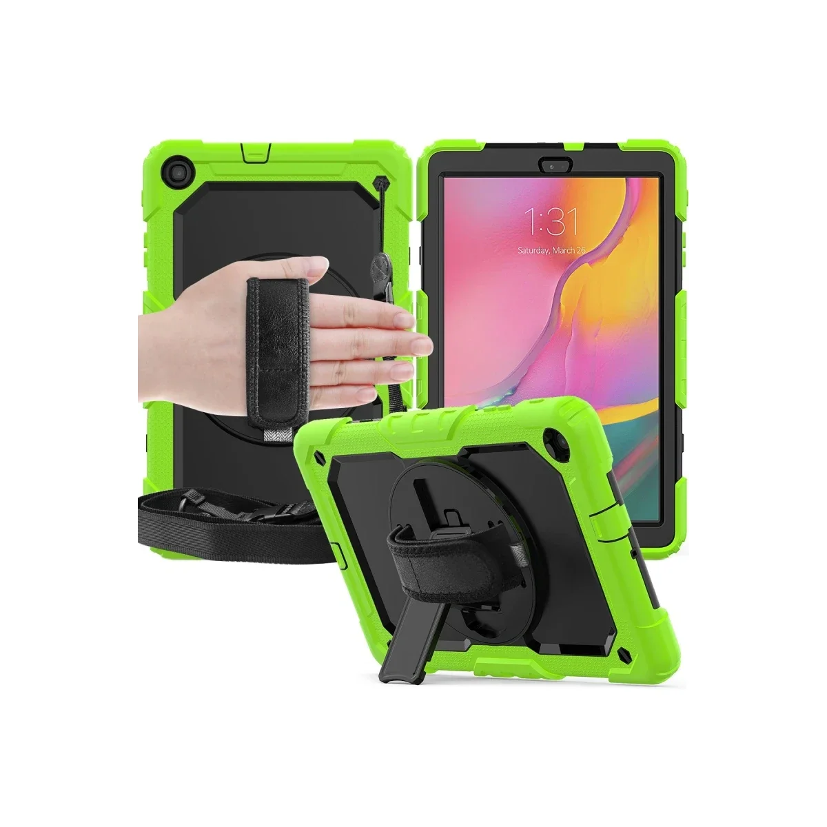 Samsung Galaxy T510 Tab A 10.1 Kılıf Pars Tablet Kapak - Yeşil görsel 4