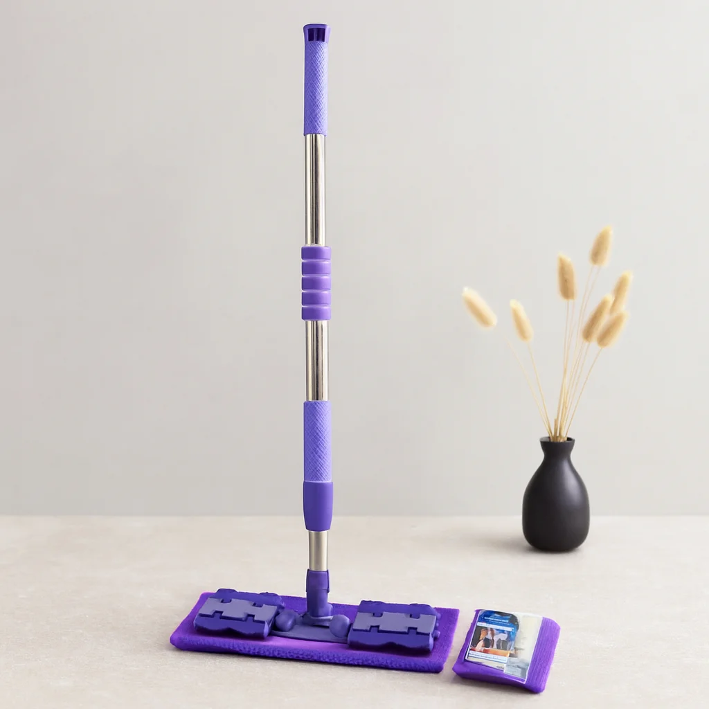 Mandallı Palet Mop krofiber Paspas Metal Uzayan Sap 70-107 cm 360°