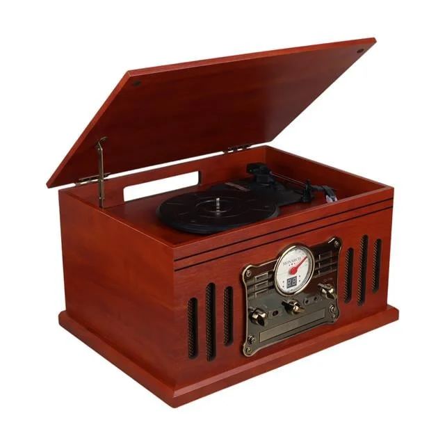 MagicVoice F39 Retro Vintage Çanta Pikap - CD - Kaset - Radyo - Bluetooth - AUX - USB Mp3 Çalar görsel 5