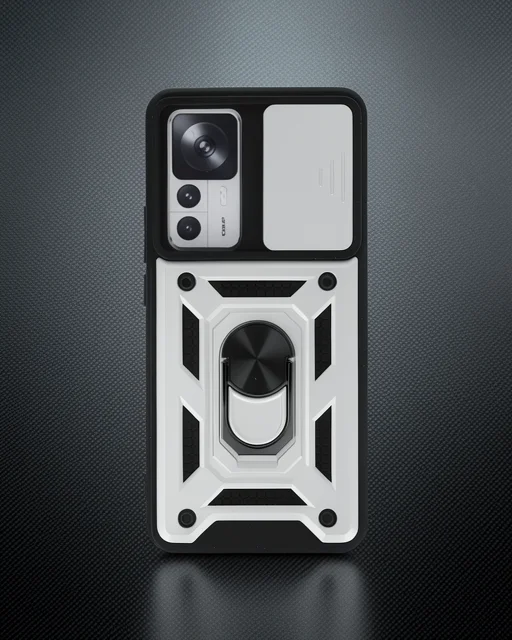 Xiaomi Mi 12t Pro Kılıf Pars Lens Yüzüklü Silikon - Gümüş