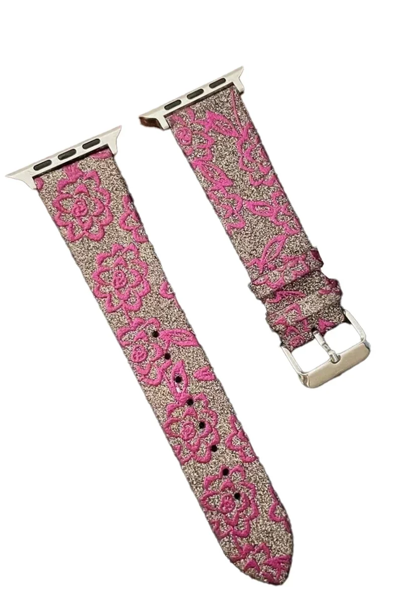 Apple Watch 42mm Creeper Desenli Kordon - Pembe