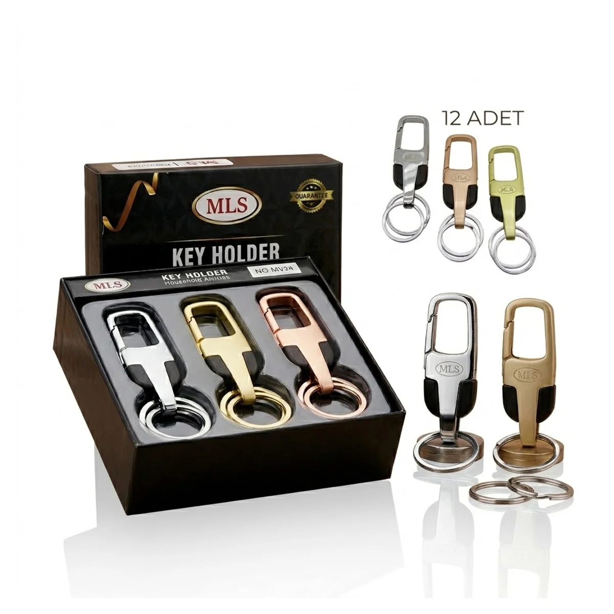 Renkli Metal Kemere Geçmeli Çift Halkalı Anahtarlık