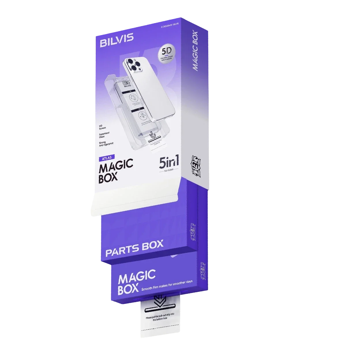 Apple iPhone 14 Pro Max Bilvis 5in1 3D Magic Cam Ekran Koruyucu - Siyah görsel 2