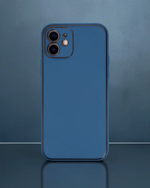 Apple İphone 12 Kılıf Coco Deri Silikon Kapak - Açık Mavi