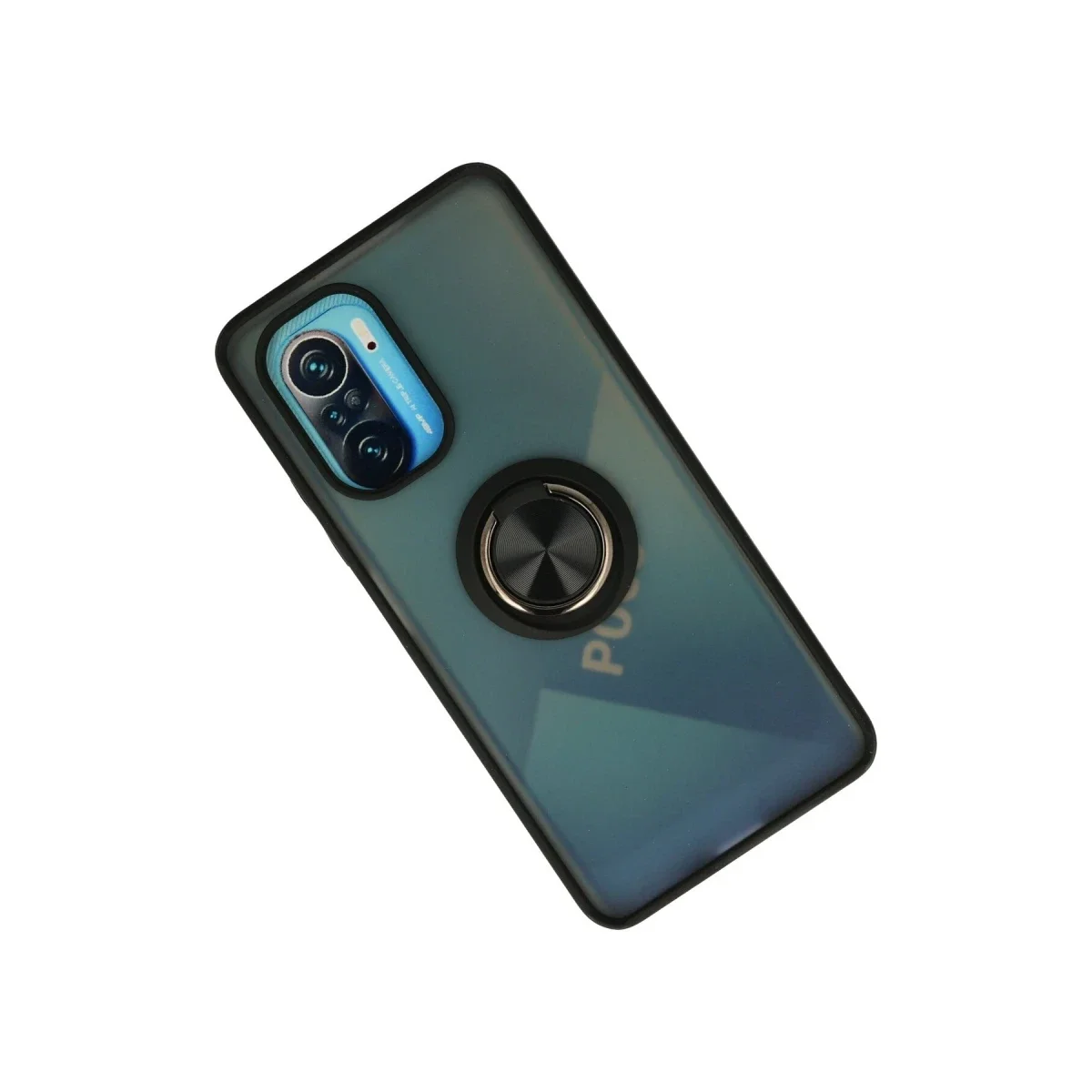 Xiaomi Redmi K40 Kılıf Montreal Yüzüklü Silikon Kapak - Siyah görsel 2