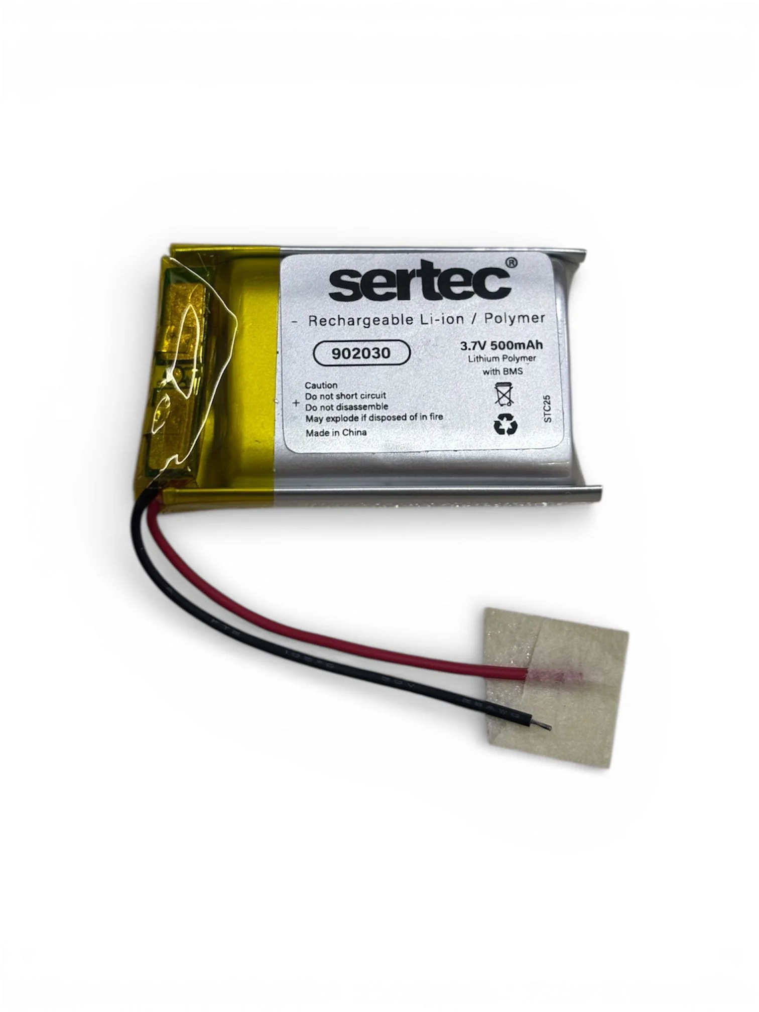 902030 3.7V 500 mAh Li-Polymer Pil (Devreli/1.5A)