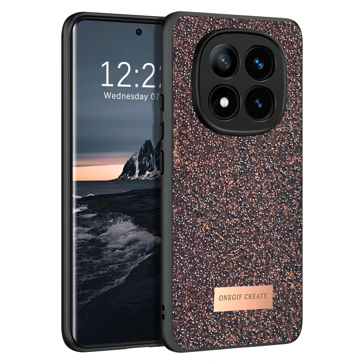 Onegif Xiaomi Redmi Note 14 Pro 4G Bright Simli Kapak - Derin Mor