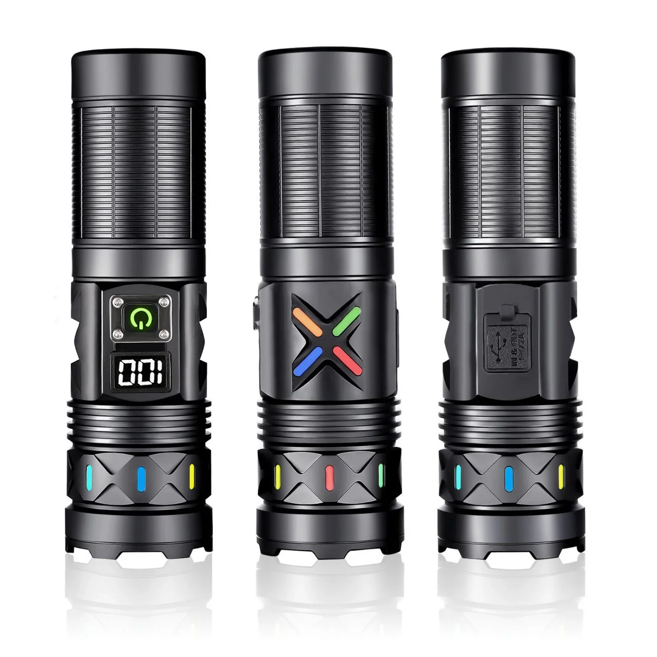 BD-5 30W TG LED Alüminyum Alaşımlı Zoomlu Type-C Dijital Göstergeli Şarjlı El Feneri görsel 2