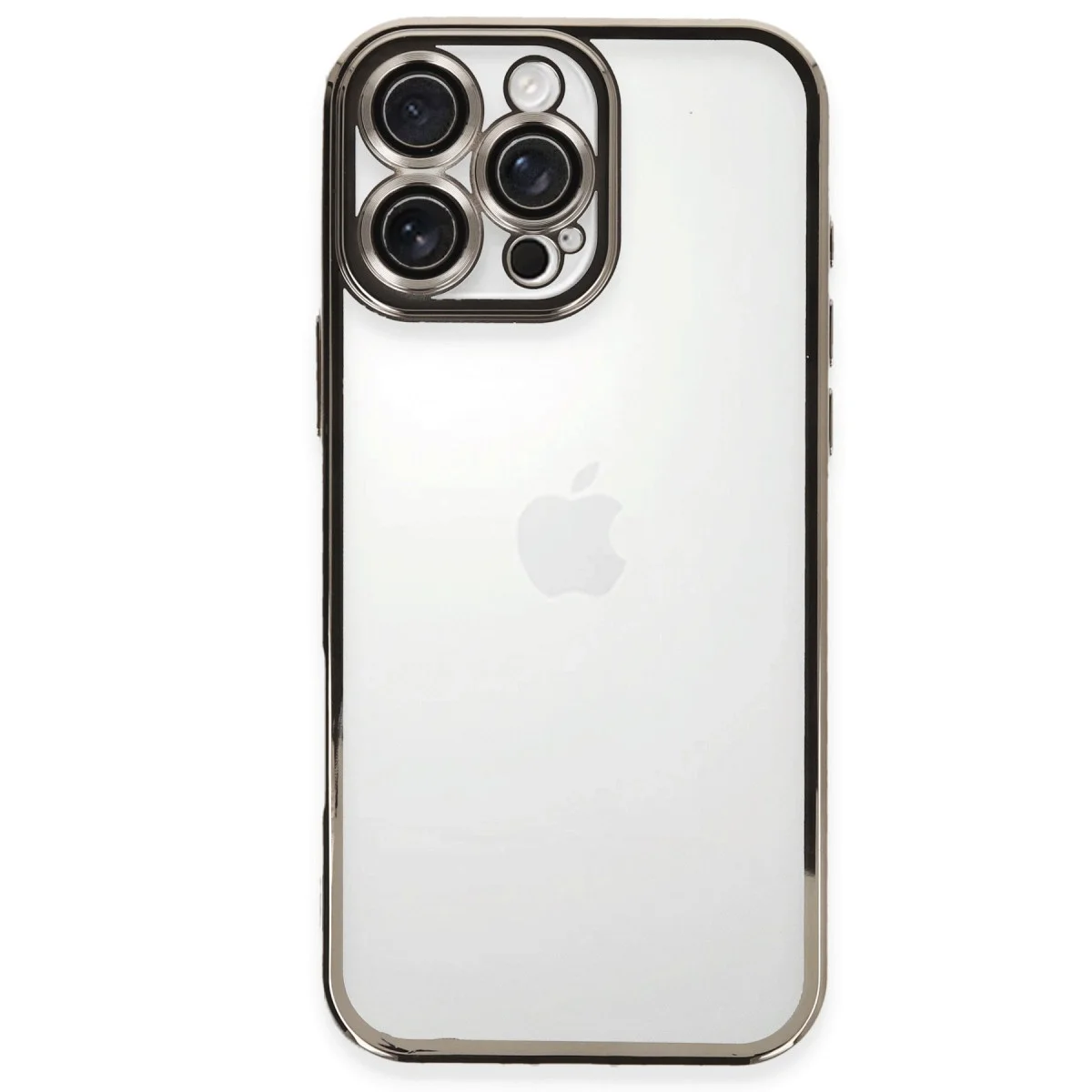 Apple İphone 16 Pro Kılıf Razer Lensli Silikon - Titanyum Gri