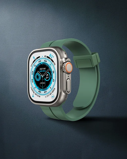 Apple Watch 42mm Kr412 Elegance Stylısh Kordon (saat Değildir) - Koyu Yeşil
