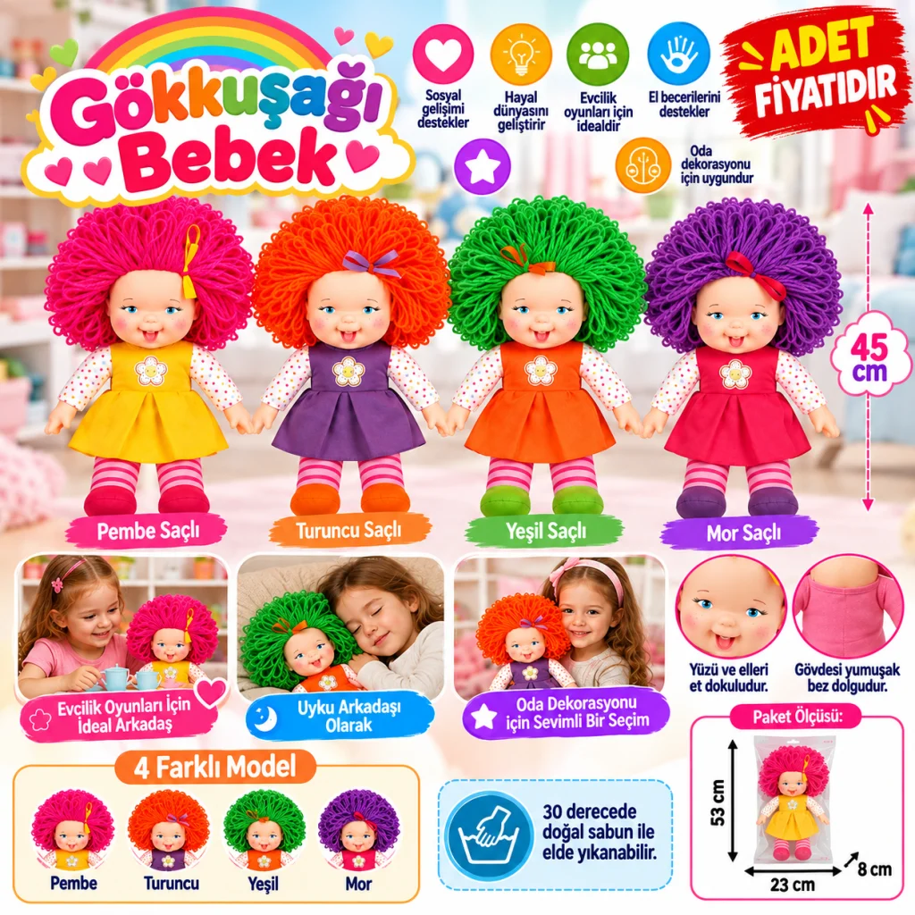 40012 Gökkuşağı Bebekleri 45 cm adet fiyatıdır