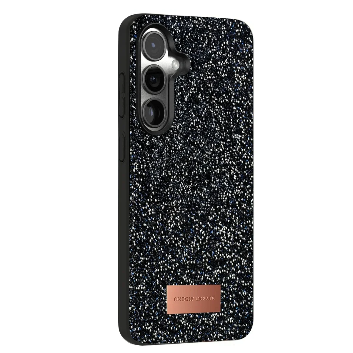 Onegif Samsung Galaxy S24 FE Bright Simli Kapak - Siyah görsel 3