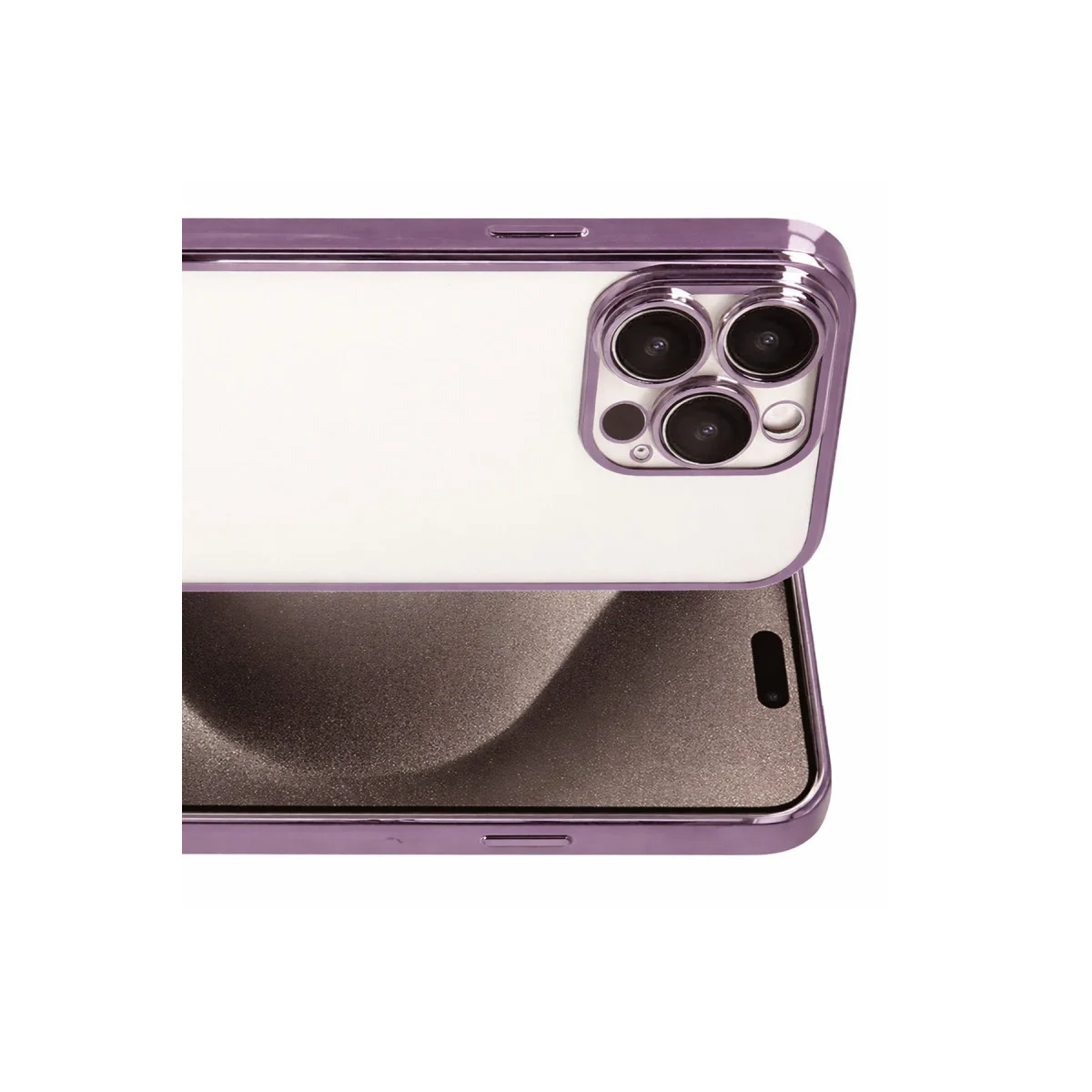 Apple İphone 15 Pro Max Razer Lensli Silikon - Mor görsel 2