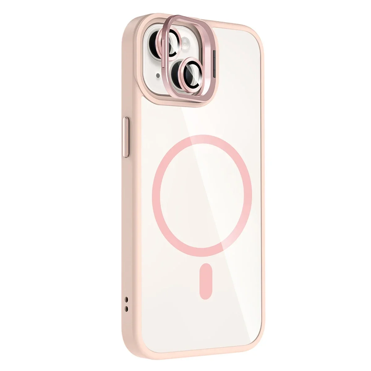 Joko Apple iPhone 14 Remim Lensli Magsafe Standlı Kapak - Pembe görsel 2