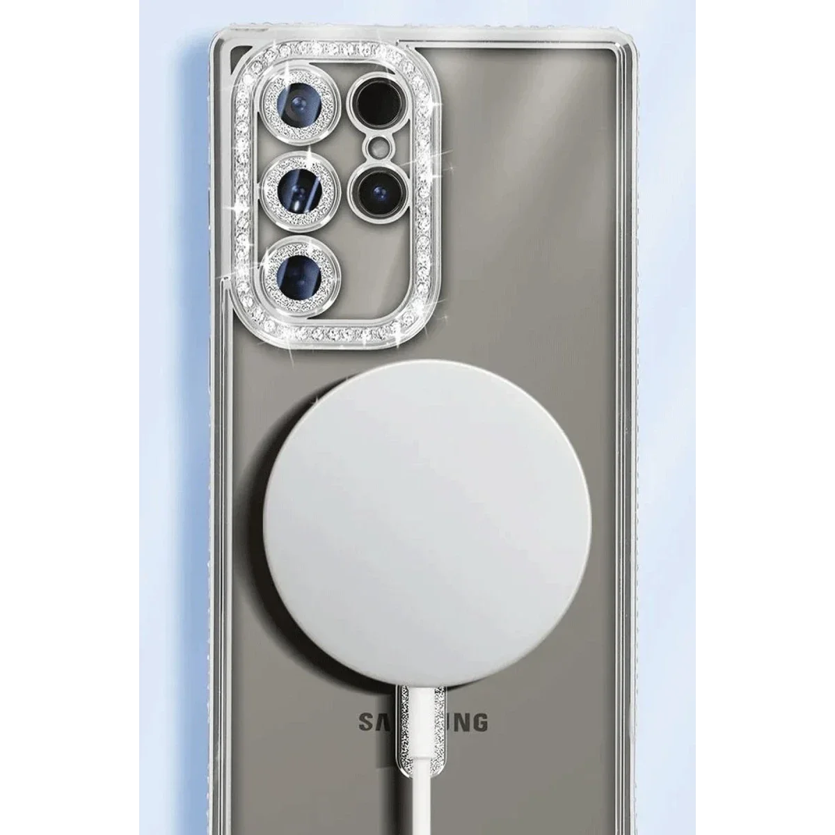 Samsung Galaxy S25 Ultra Kılıf Joke Simli Magneticsafe Kılıf - Gold görsel 2