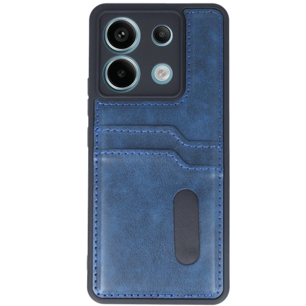 Xiao Red Note 13 Pro 4g Kılıf Sara Kartvizitli Deri Kılıf - Lacivert görsel 2