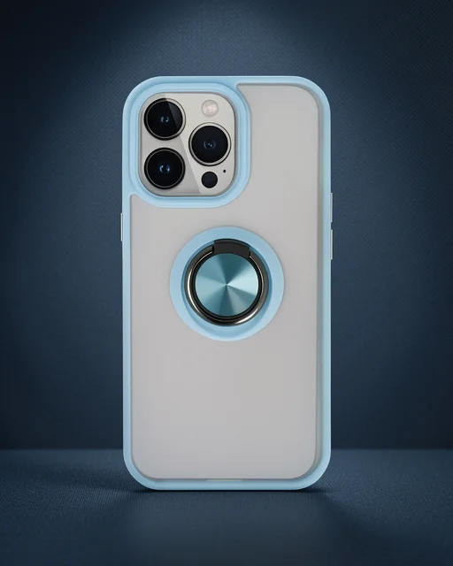 Apple İphone 15 Pro Kılıf Montreal Yüzüklü Silikon Kapak - Buz Mavi