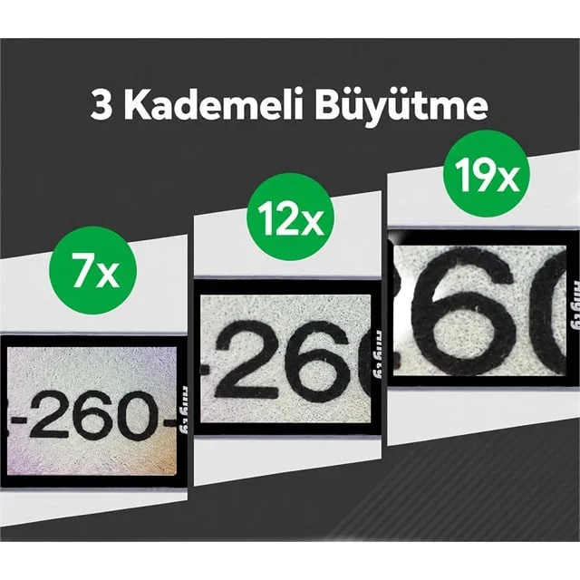 PM-37911 7X-12X-19X Büyütmeli Led Ve Uv Işıklı Taşınabilir Dijital İnceleme Mikroskobu görsel 5